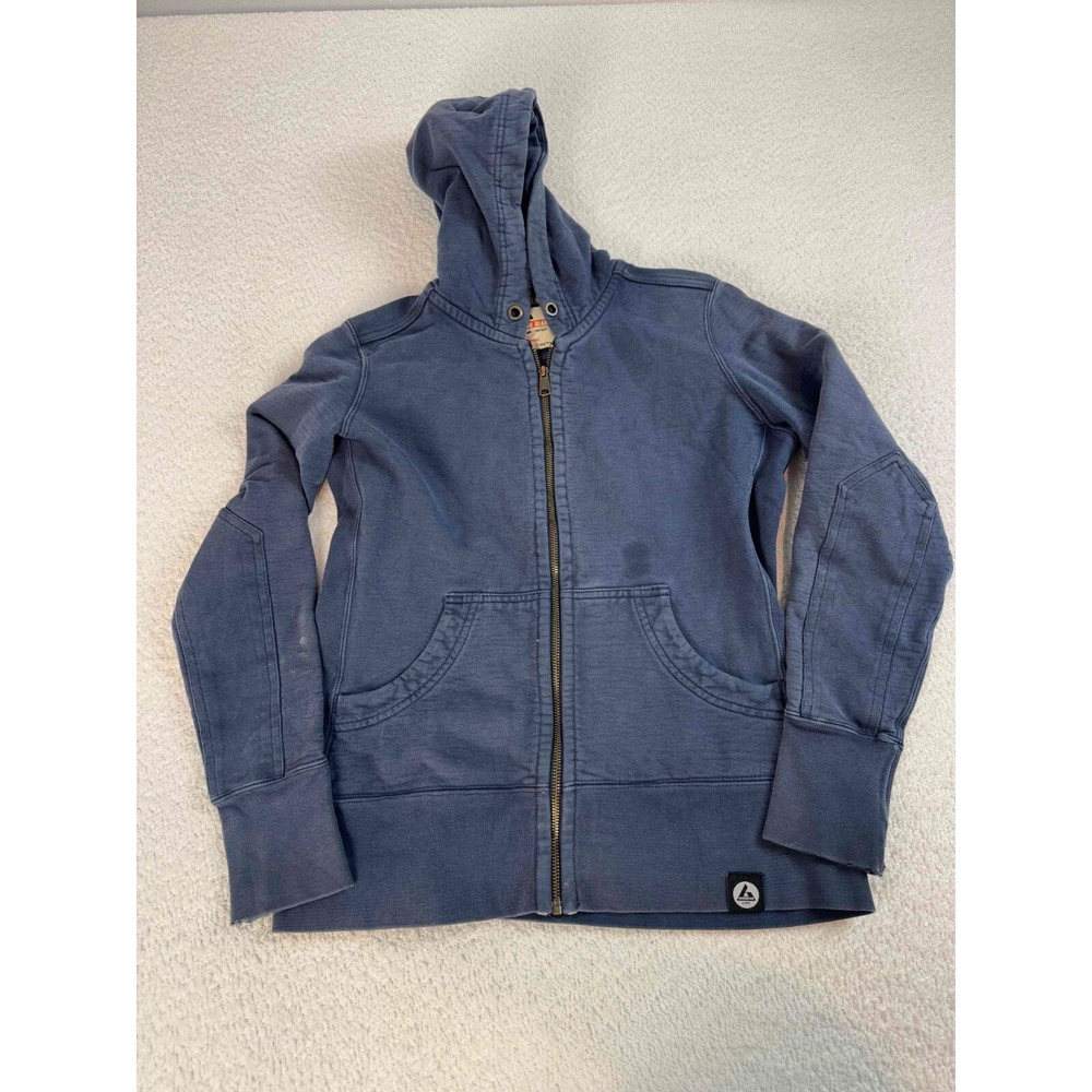 American Giant Womens Cotton Full Zip Long Sleeve USA Made Navy Blue Hoodie M